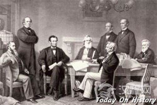 美国总统林肯正式实施黑人奴隶解放宣言说