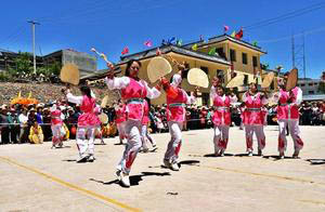 中华传统代表舞狮子，极具特色的板凳龙，古朴豪放的滩歌旋鼓