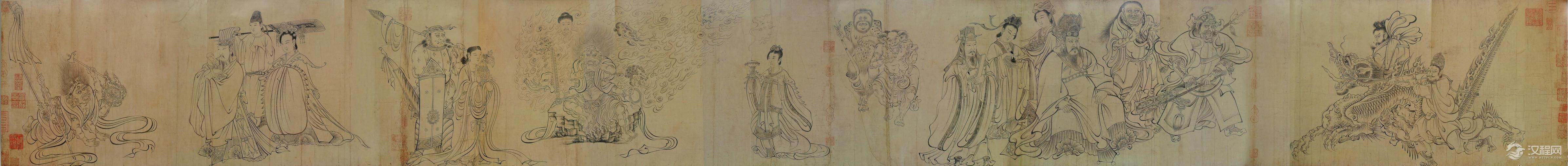 吴道子《八十七神仙图》与武宗元《朝元先仗图》（百幅中国名画）