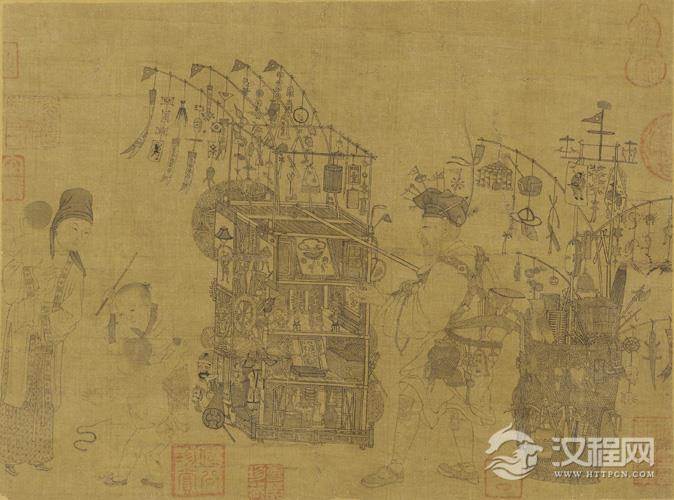 李嵩画选 货郎图（百幅中国名画）及宋元明代名家版本 
