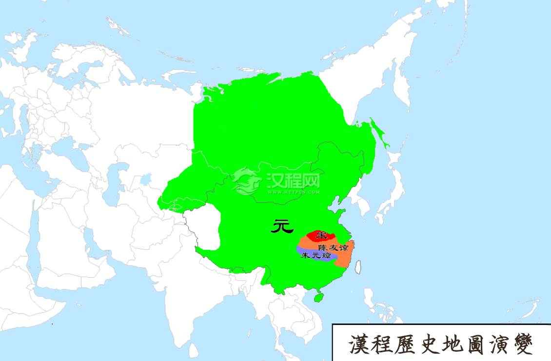 元朝地图_元朝历史地图_元朝历史地图演变_汉程历史