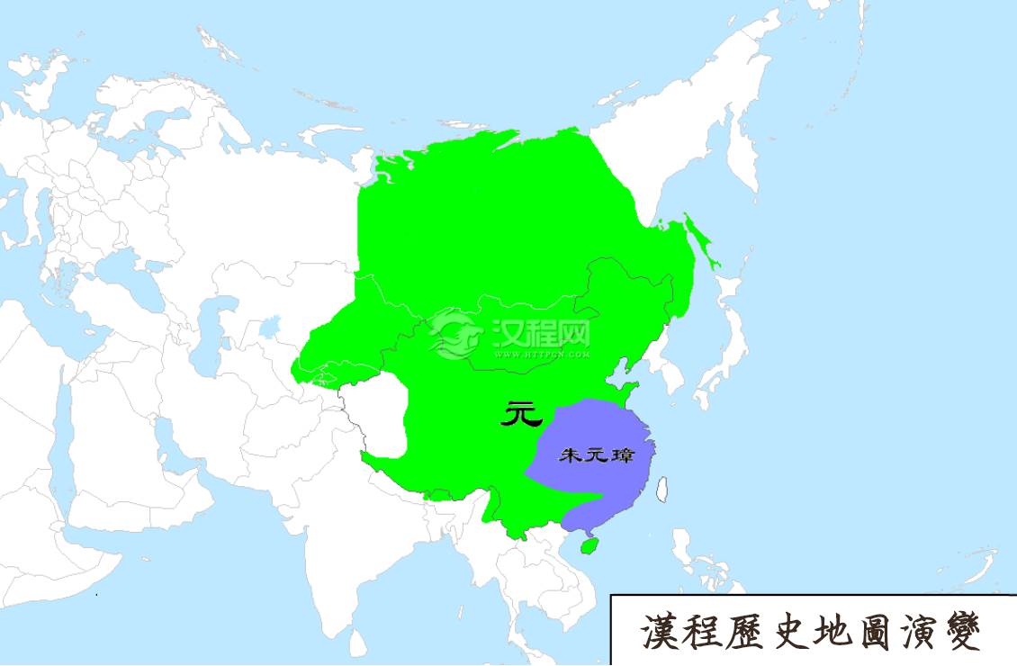 元朝地图_元朝历史地图_元朝历史地图演变_汉程历史