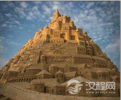 世界上最高的沙雕城堡16.68米，用3500吨沙子打造的精美艺术品