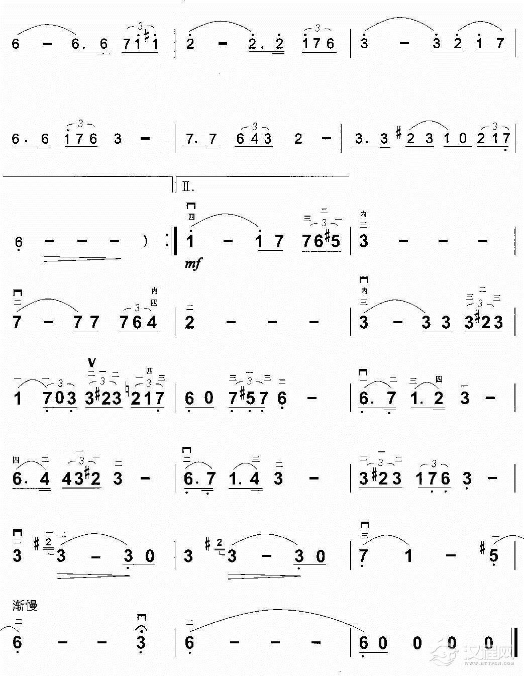 港都夜雨二胡谱