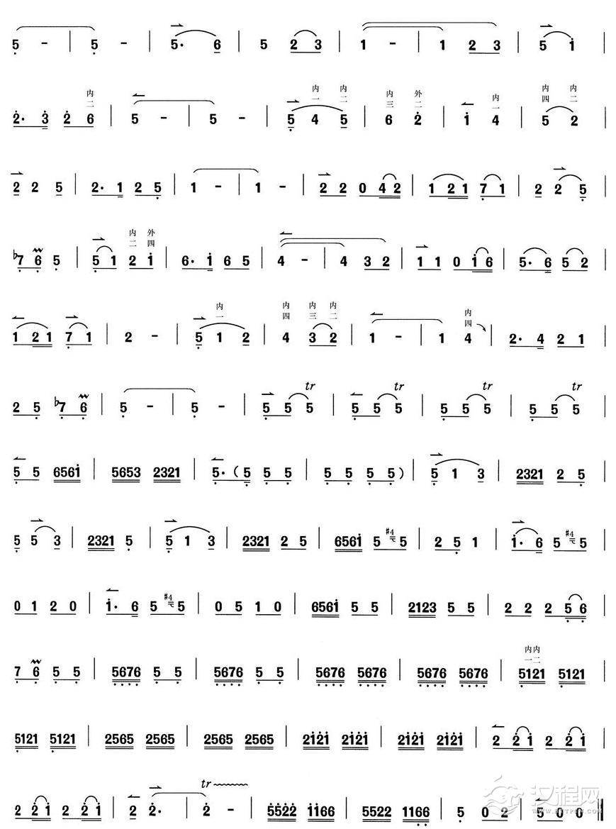 小康路上喜洋洋二胡谱