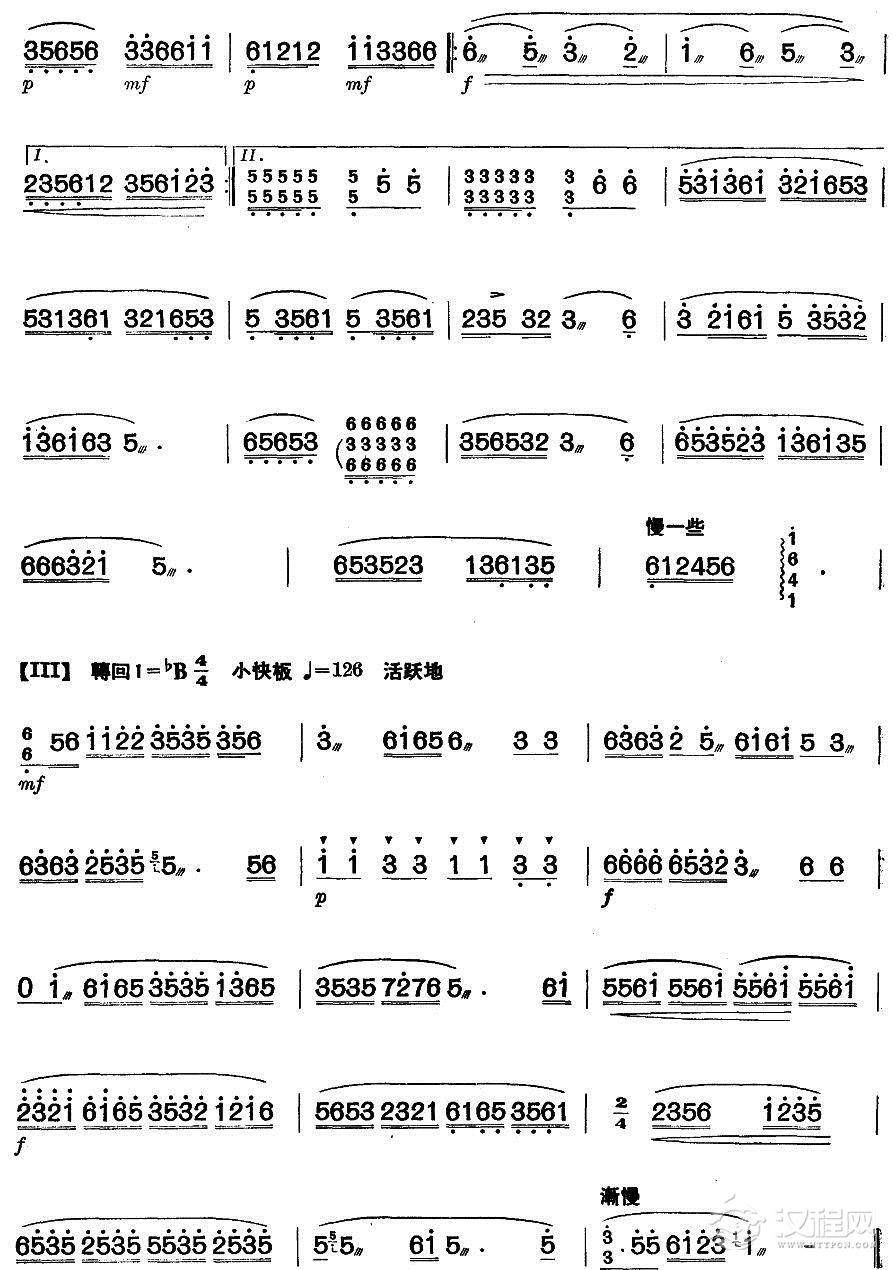 刺绣（扬琴曲谱）其他曲谱