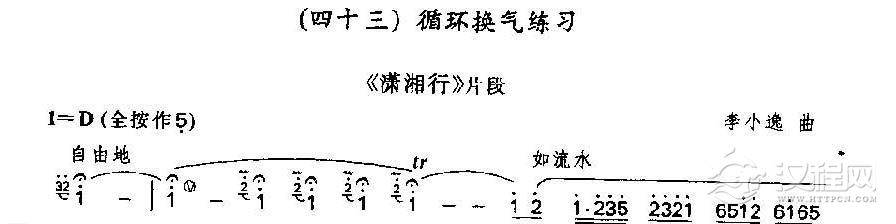 竹笛循环换气练习《潇湘行》片段