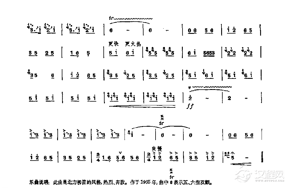 笛子独奏曲《沸腾的工地》孔建华/曲