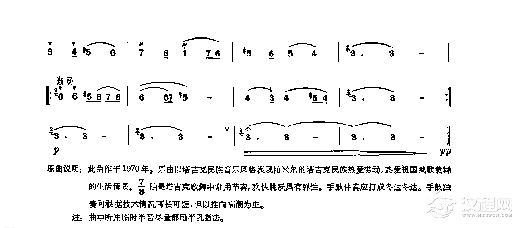 笛子独奏曲《帕米尔的春天》刘富荣/编曲