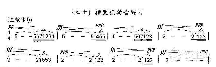 竹笛指变强弱音练习