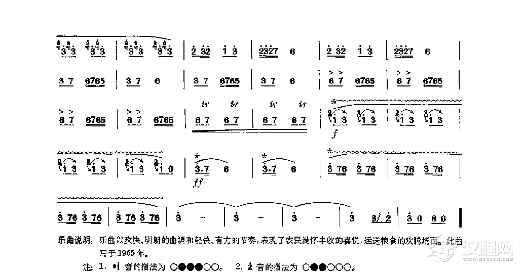 笛子独奏曲《运粮忙》陆金山、冯国林/曲