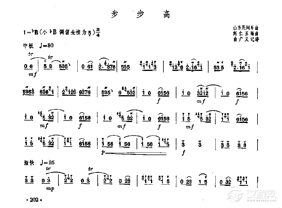 笛子独奏曲《步步高》山东民间乐曲