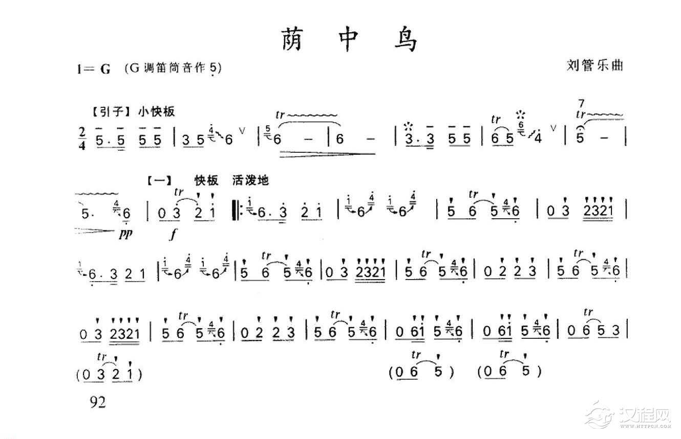 笛子名曲[荫中鸟&刘管乐曲]