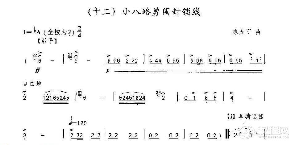 笛子独奏乐曲《小八路勇闯封锁线》陈大可 曲