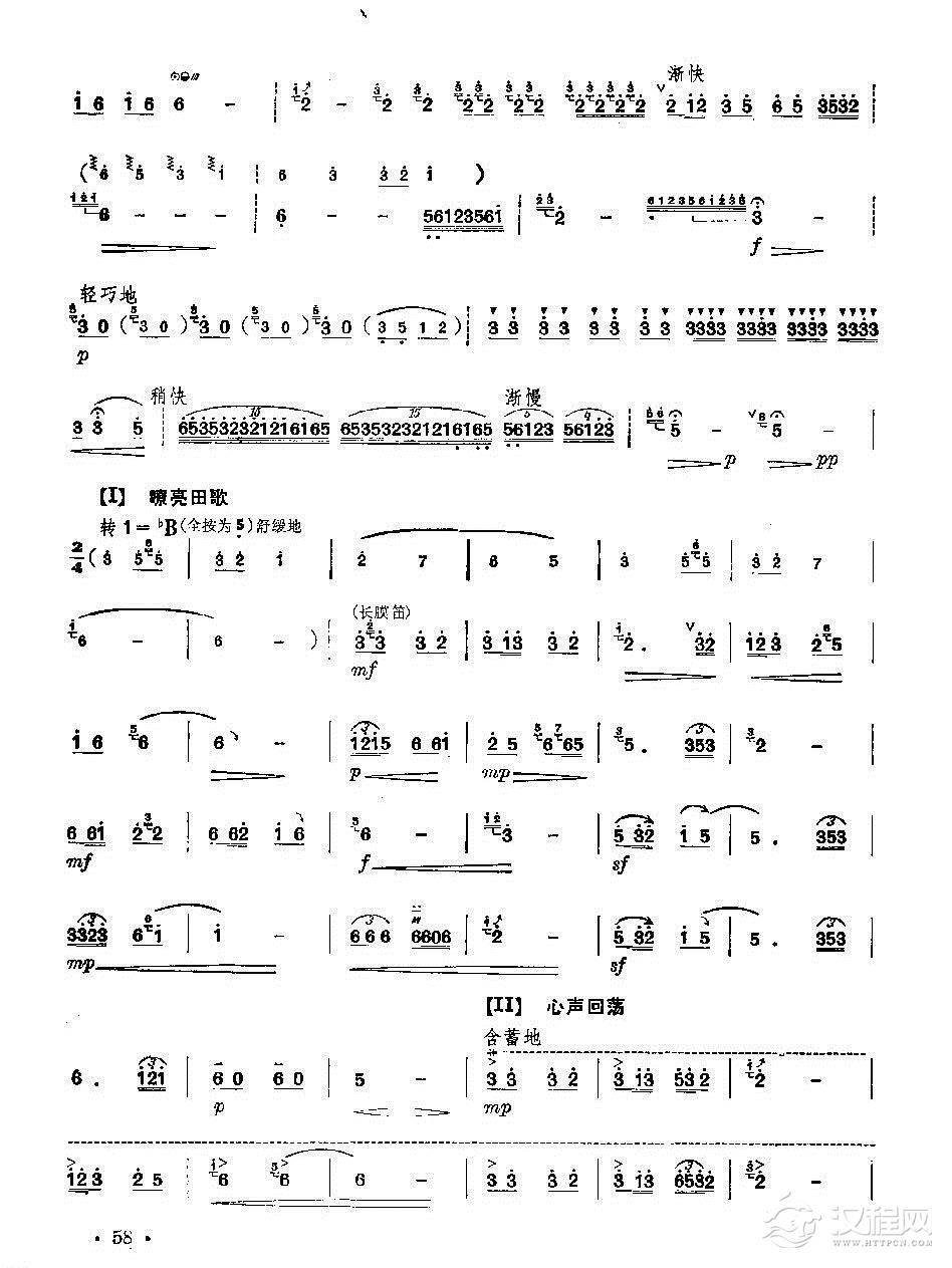 经典竹笛乐曲《田野》许国华 孔庆宝曲