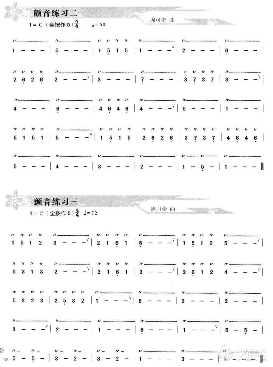 葫芦丝指颤音练习3