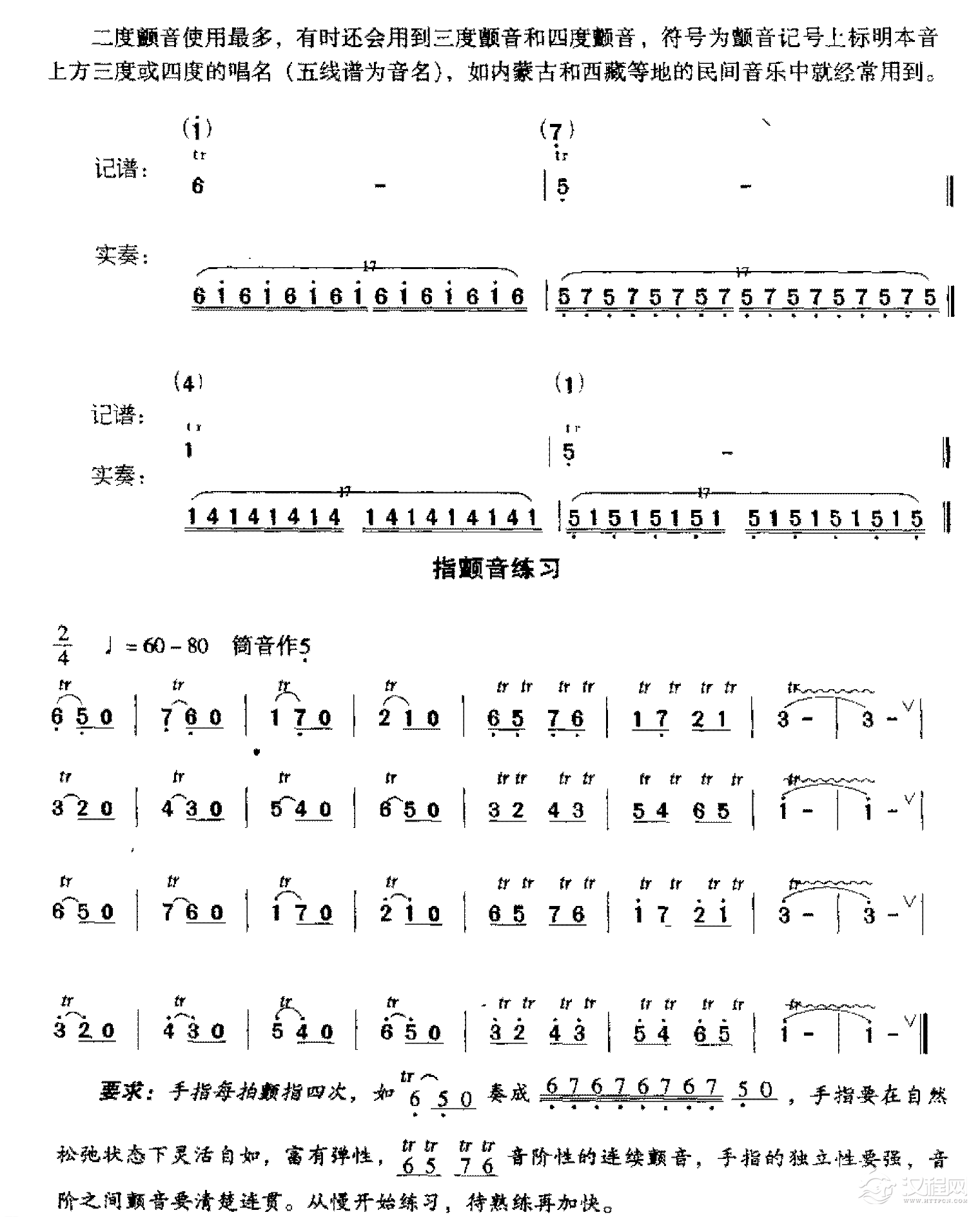 洞箫高级技巧练习颤音指颤音练习