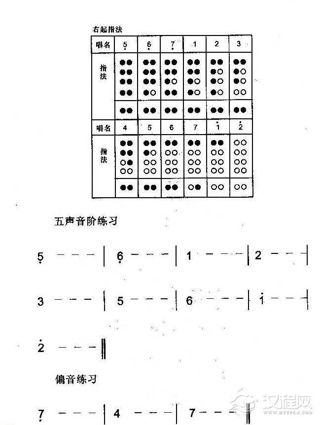 陶埙音阶图图片