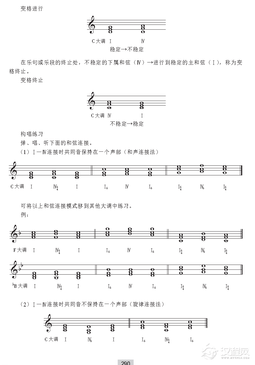 《音高训练》大调的变格进行与终止