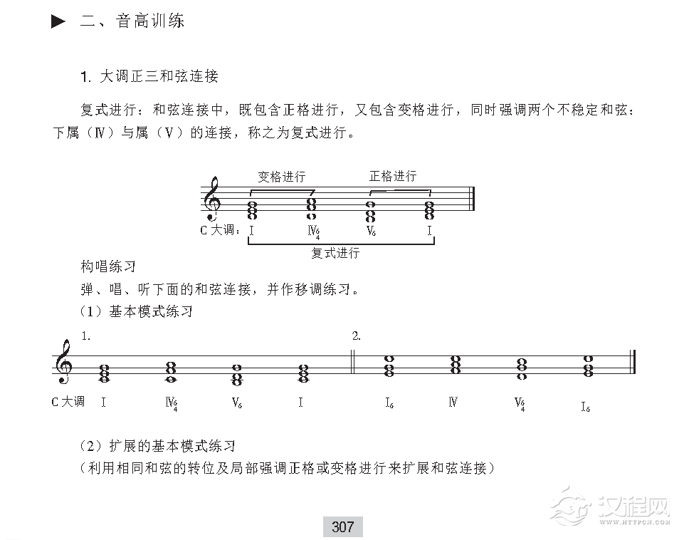 《音高训练》大调正三和弦的连接与听写旋律