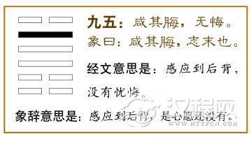 咸卦第五爻，爻辞：九五：咸其晦，无悔。
