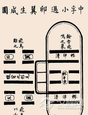中孚卦辞：中半：膝鱼吉，利涉大川，利贞。