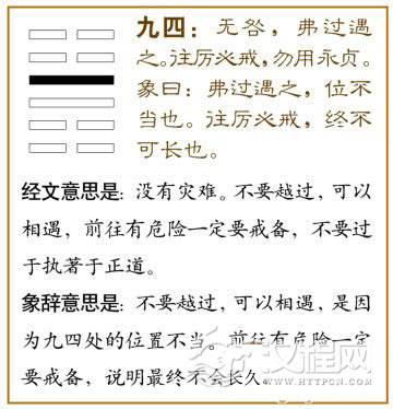 小过卦第三爻，九三：弗过防之，从或戕之，凶。