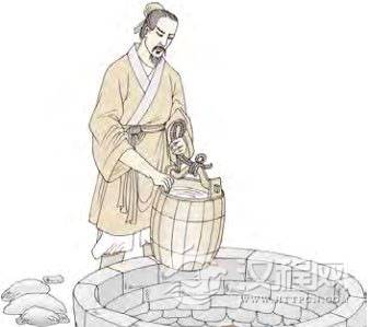 井卦第六爻，爻辞：上六：井收，勿幕；有孚，