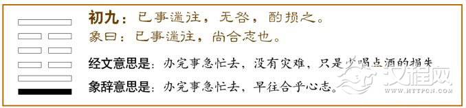 损卦第一爻，爻辞：初九：已事遄往，无咎；酌损之。