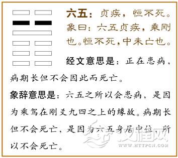 六五：贞疾，恒不死。