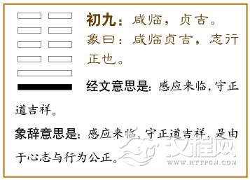 初九：咸临，贞吉。