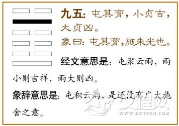 爻辞：九五：屯其膏。小，贞吉；大，贞凶。