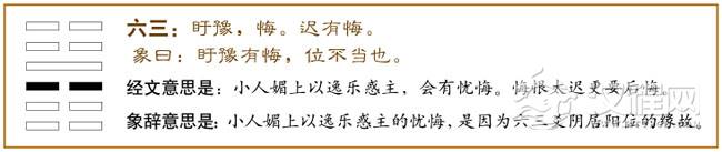 六三：盱豫悔；迟有悔。