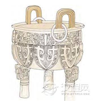 鼎卦第五爻，爻辞：六五：鼎黄耳金铉，利贞。