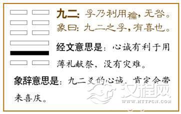升卦第二爻，爻辞：九二：孚乃利用檜，无咎。
