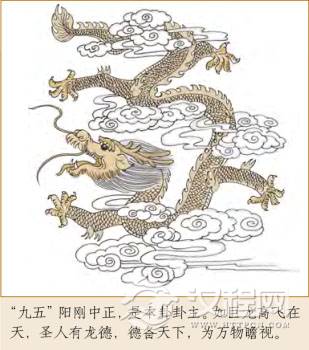 乾卦第五爻，爻辞：九五：飞龙在天，利见大人