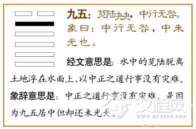 夬卦第五爻，爻辞：九五：苋陆夬夬，中行无咎。