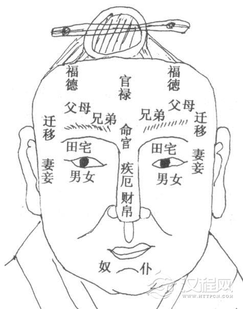 面相十二宫图解，面相十二宫解析
