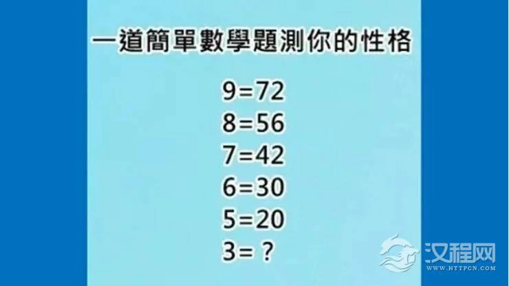 一道数学题 让你“看透你自己”